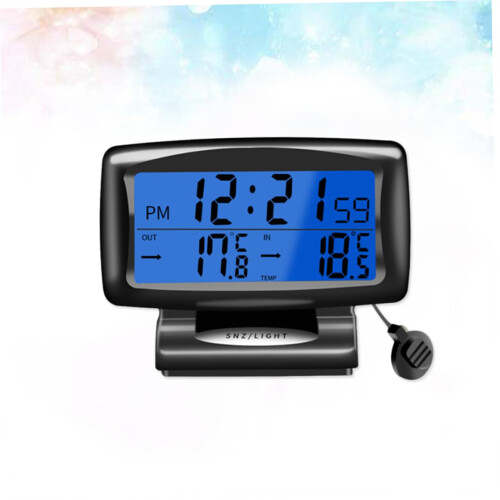 No Touch Digital Thermometer with Clock for Car Seat - Waterproof, Dustproof, Backlit, Easy Installation 2