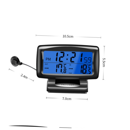 No Touch Digital Thermometer with Clock for Car Seat - Waterproof, Dustproof, Backlit, Easy Installation 1