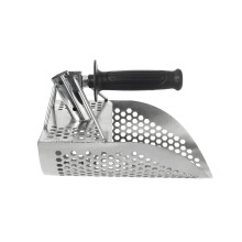 Beach Sand Scoop Stainless Steel Tool with Hexahedron Holes for Metal Detecting and Treasure Hunting on Beaches