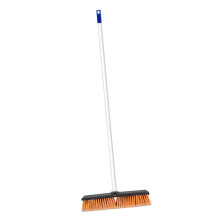 Heavy Duty Broom with Adjustable Handle, 24-Inch Garden Brush for Deck, Patio, Driveway, and Yard Cleanup