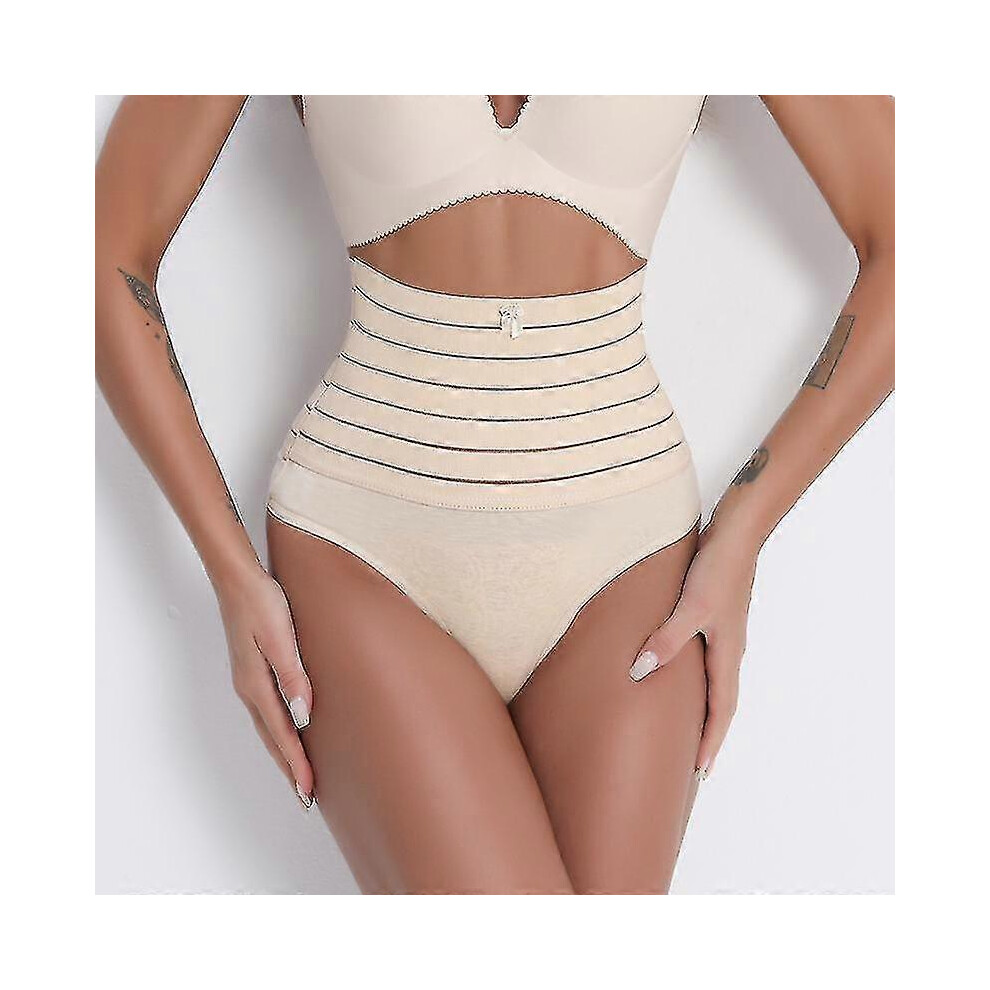 (L,Beige)Slimming Waist Trainer Butt Lifter Women Wedding Dress Seamless Pulling Underwear Body Shaper Tummy Control Panties Shapewear