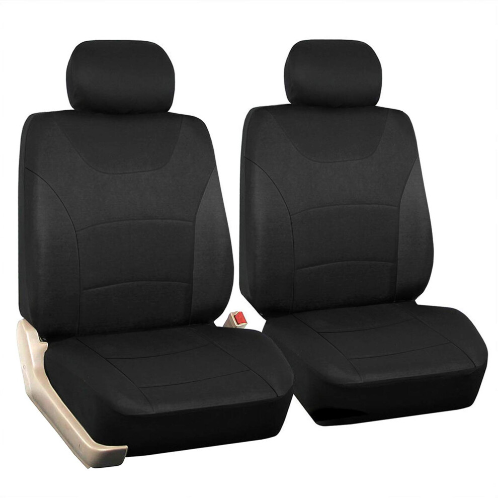 Cloth Car Seat Covers Universal Fit 2Pcs Front Seat Protector For Sedan Truck Suv With Durable Material Black 6482260577005