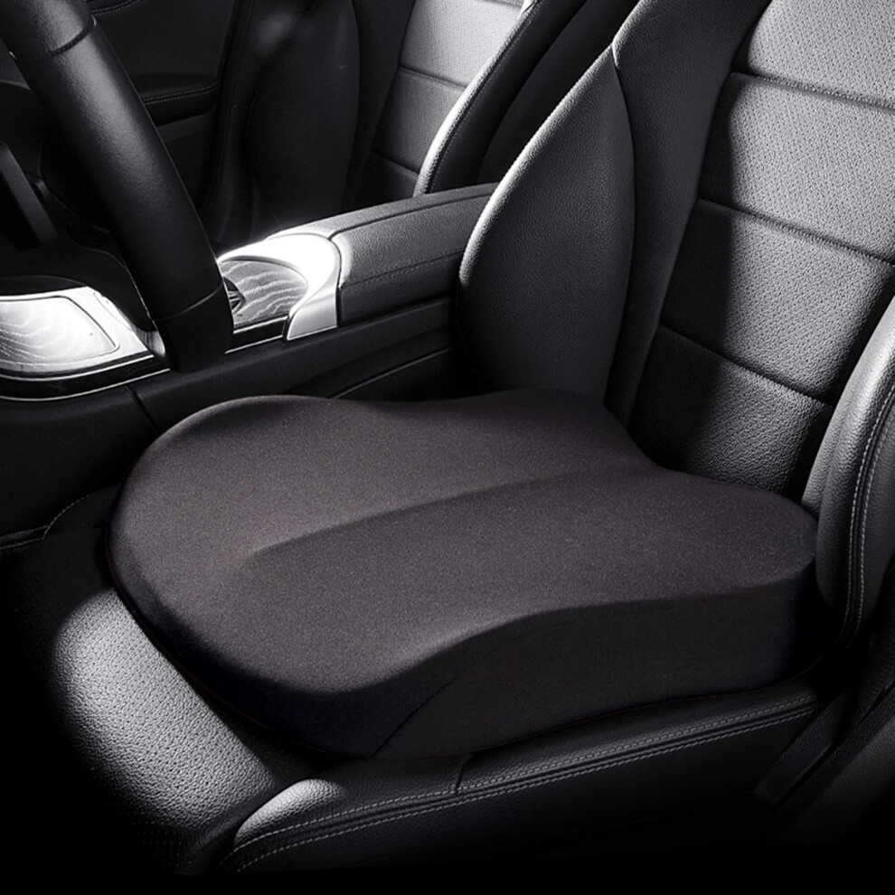 Adult Car Booster Seat - Portable Black Seat Cushion for Increased Height, 10cm/3.9in Boost, Ideal for Car, Office, Home