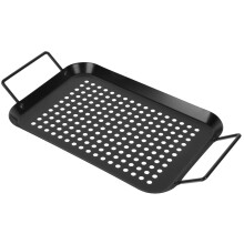 Non-Stick BBQ Grill Plate 1pc for Outdoor Cooking, Family Gatherings, 15 Inch, Durable Material, Compatible with All Grills