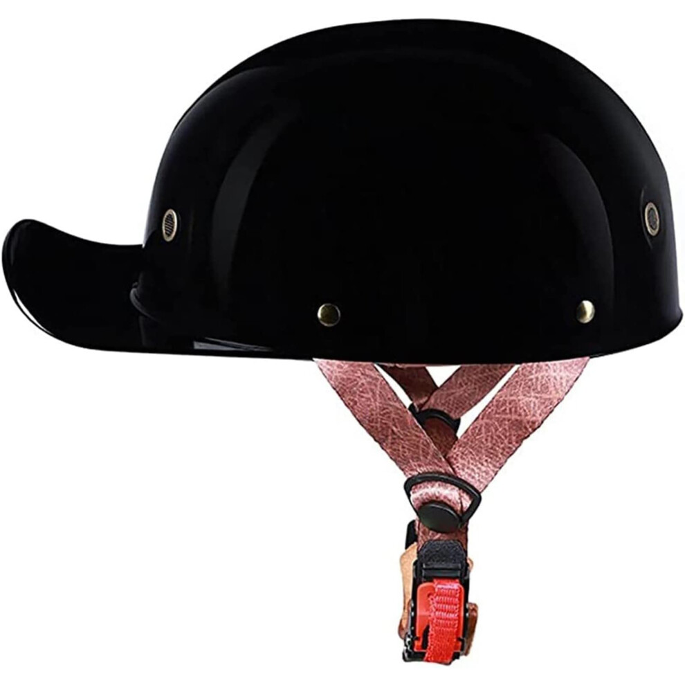 Motorcycle Half Helmet Dot Certified Skull Cap For Men And Women, Low Profile Lightweight Open Face Cruiser Helmet 6276012378831