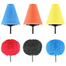 6 Pcs Car Wheel Hub Drill Buffing Sponge Pads Kit for Metal Plastic Ceramic Glass Polishing and Care Tools