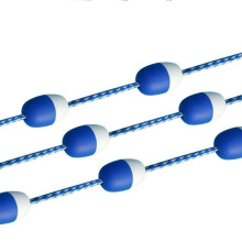 Floating Pool Safety Divider Swim Lane Line with Bi-Tone Buoys, 30ft to 200ft Options, Includes 2 Hooks and Durable Rope
