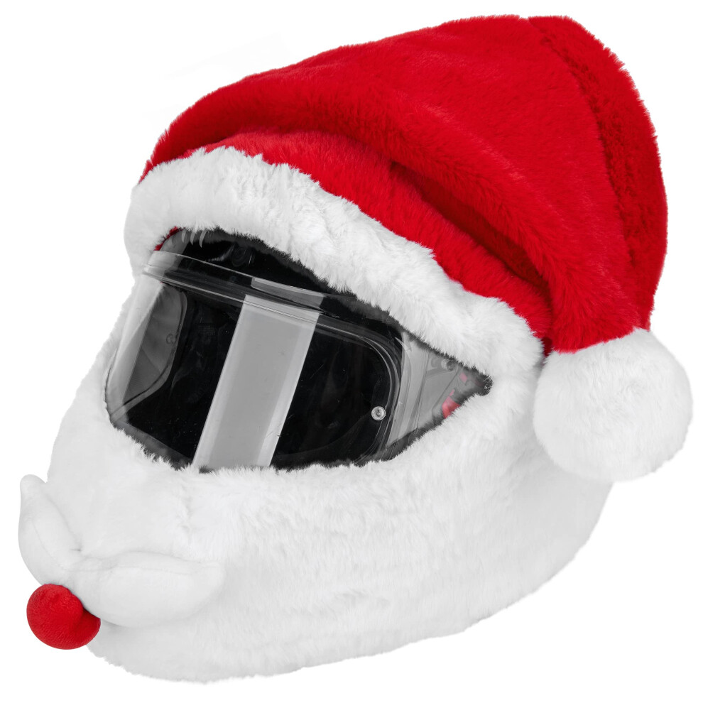 Christmas Santa Motorcycle Helmet Cover, Nativity Style Santa Claus Hat Decoration For Men's Helmets, Size Adjustable Red 6493810616761
