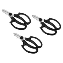 Floral Scissors Set, 3 Pcs Garden Pruning Shears with Comfort Grip Handles for Plant Trimming, Black Gardening Tools