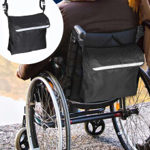 Wheelchair Bag Waterproof Backpack, Large Capacity Machine Washable Tote with Reflective Stripe for Rollator and Transport Chair
