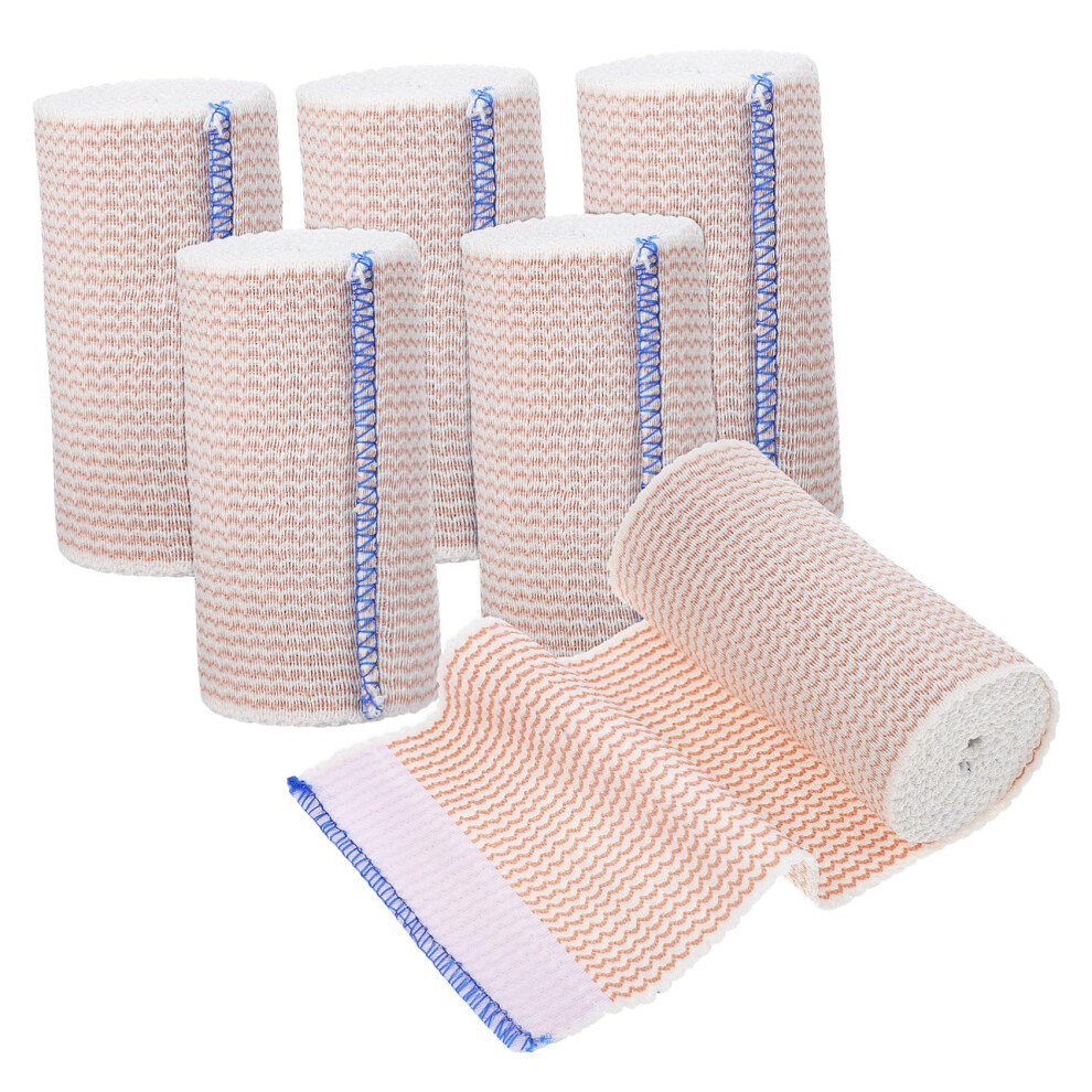 6 Rolls Elastic Bandage Wrap Stretchy Athletic Tape Self Adhesive Compression for Wrist Ankle Knee Leg Support