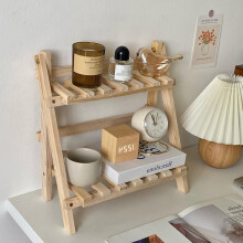 2 Tiers Bamboo Plant Stand Indoor, Tabletop Pot Holder for Succulents, Window Sill Shelf, Desk Rack Flower Display