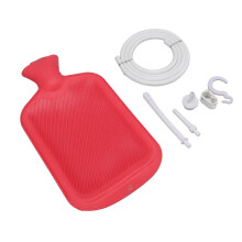 2-L Klistier-Beutel-Set – rotes Gummi mit gewelltem Schlauch