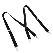 Practical Mens Suspenders Black 1.0x43.3in - Adjustable with 4 Metal Clips
