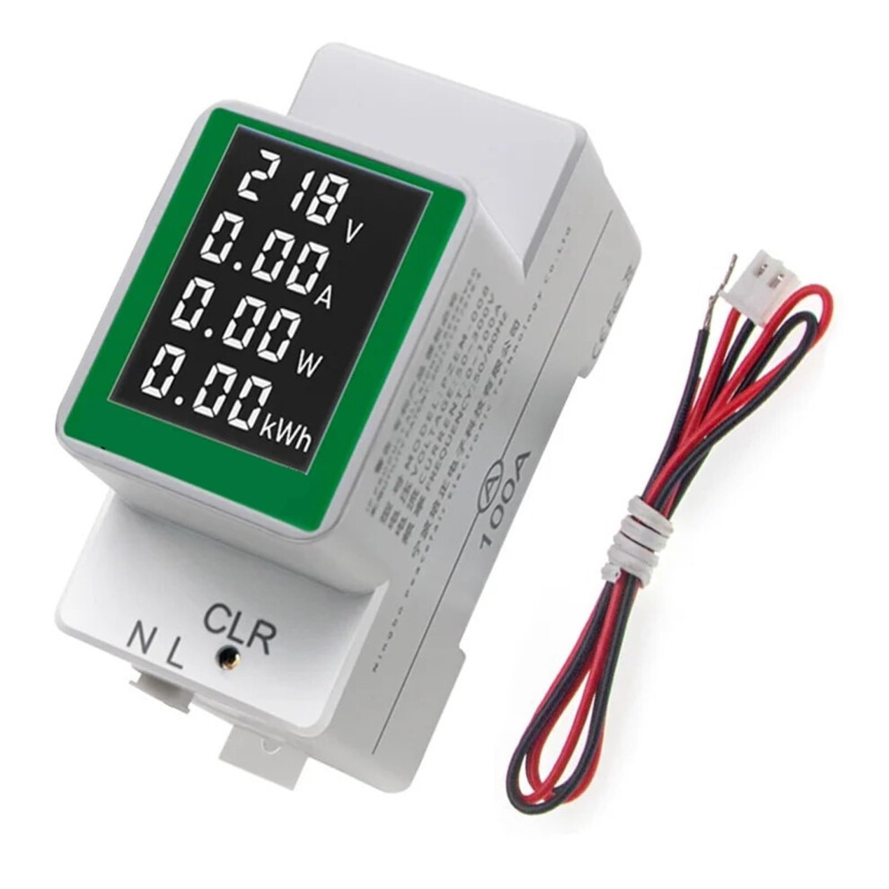 Pzem-008 Digital Power Energy Meter Ac 50-300V 100A Watt Kwh Ammeter Voltmeter Monitor White 6947110030159