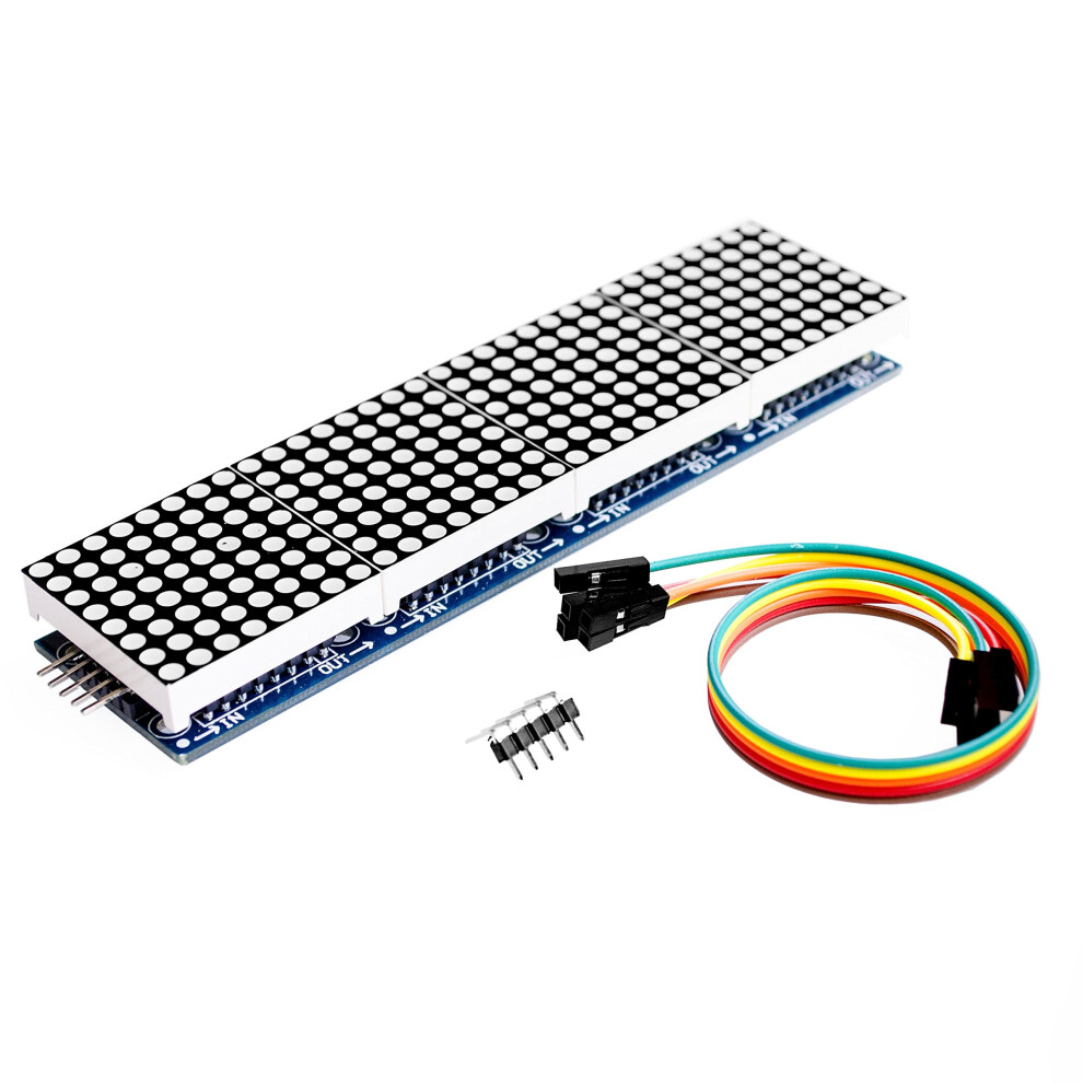 Max7219 Dot Matrix Module 5Pcs/Lot Microcontroller 4 In 1 Display With 5P Line For Arduino Projects 6947110030203