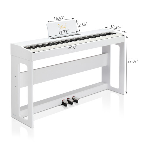 Digitalpiano vitt stående skåp utan lock 2