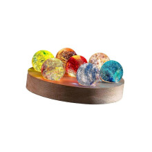 Glass Ball Night Light LED Night Lamp Creative Planet Tabletop Ornament Decorative Lamp for Desk Office Bedro