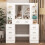 Vanity Makeup Table with 11 LED Lighted Mirror and 7 Drawers White 2