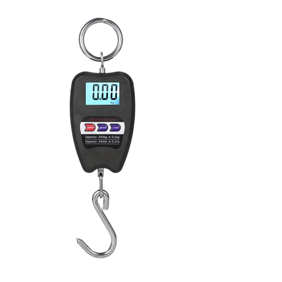 Hanging Scale 440Lb Digital Crane Scale 200Kg Mini Handheld Weighing Scale With Hooks Sturdy Black Design 6482260580876
