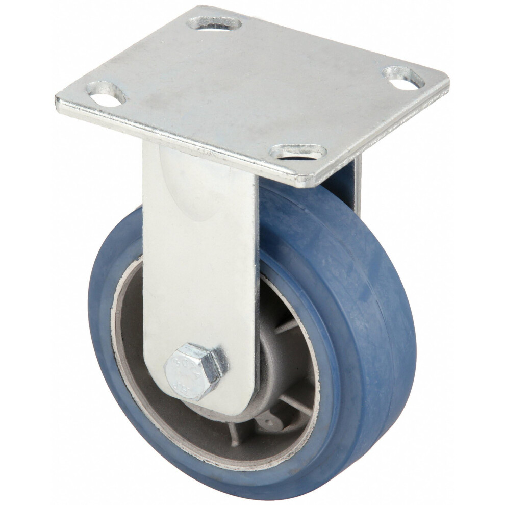Plate Caster Rigid Rubber 5 Inch Heavy Duty 600 Lb Load Capacity For Industrial And Commercial Use 6276012382388