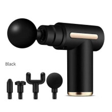 (Black) Home Use Massage Gun With 4 Massage Heads 6 Gears