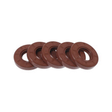 Universal Oil Seal TC Double Lip 22x45x8mm FKM Rubber with Steel Spring for Rotary Shaft - High Pressure, Brown, 5 Pcs