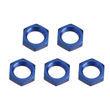 5 Stück AN8 Weibliches Gewindeschlossmutter, Metalllegierung Sperrmutter, Metallische Locknut, Adapter, Blaue Ersatzteile für Durchführungs