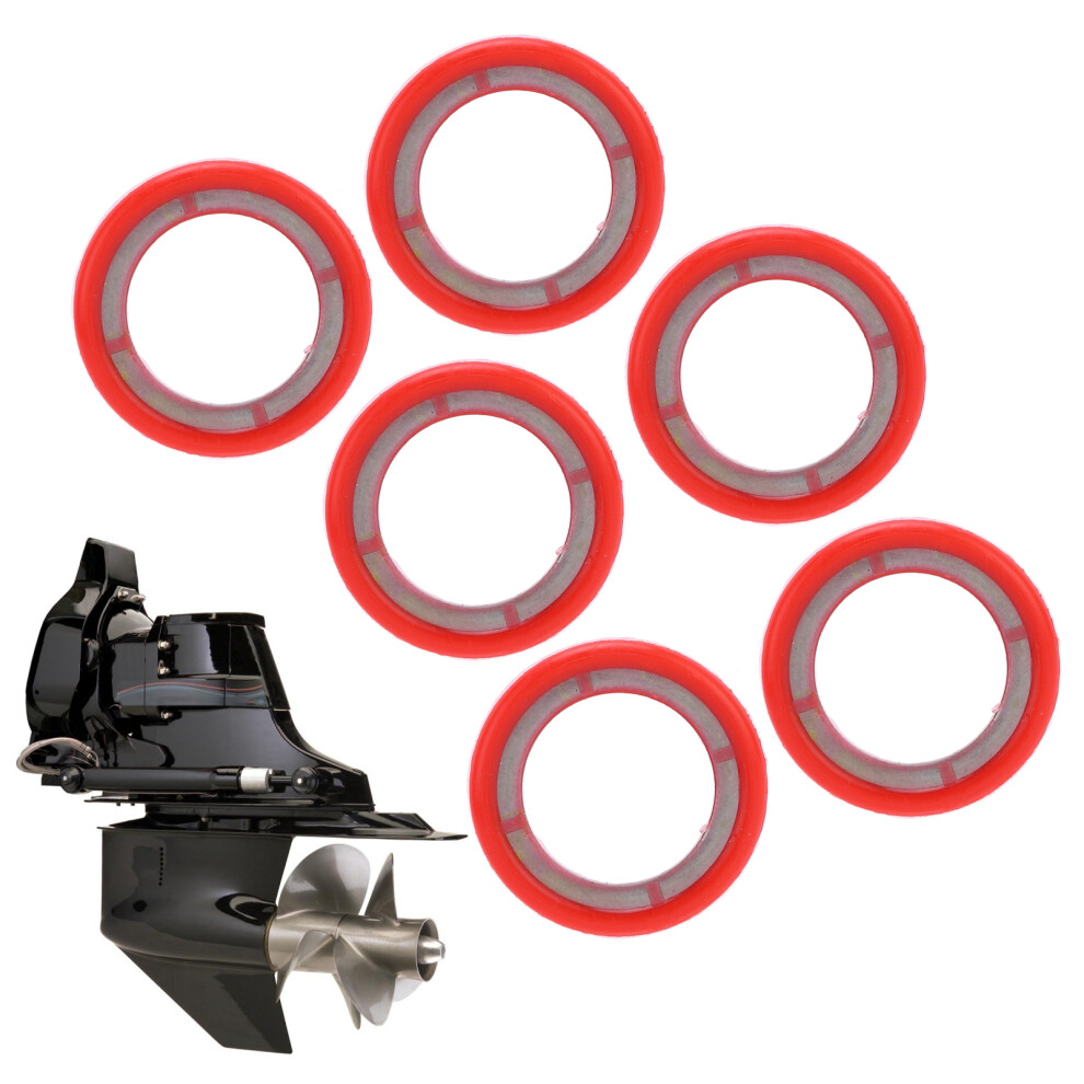 6Pcs Gearcase Drain Plug Seal Washers Rubber Coated Stainless Steel 26Â830749 7901340176215