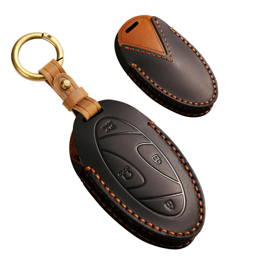 5 Buttons Remote Key Fob Cover With Keychain For Hyundai Ioniq 6 Elantra Kona Azera Grandeur Gn7 2023 2024 Key Sleeve Black 6947110033679