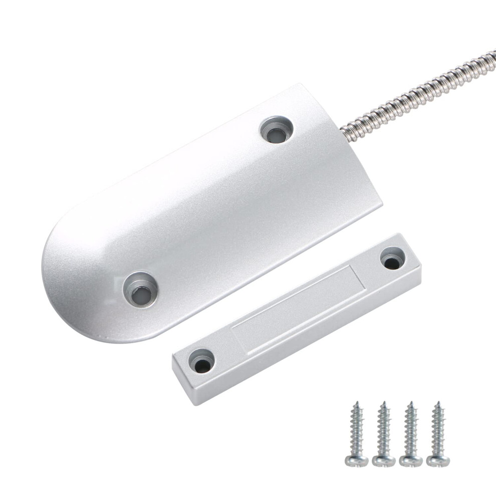 Oc-60B Silver Wired Door Magnetic Contact Sensor Set, No&Nc Roller Door Reed Switch, Garage Alarm System 6482260582870