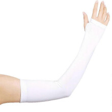 (White) UV Protection Cooling or Arm Warmer Sunblock Sleeves for Men Women