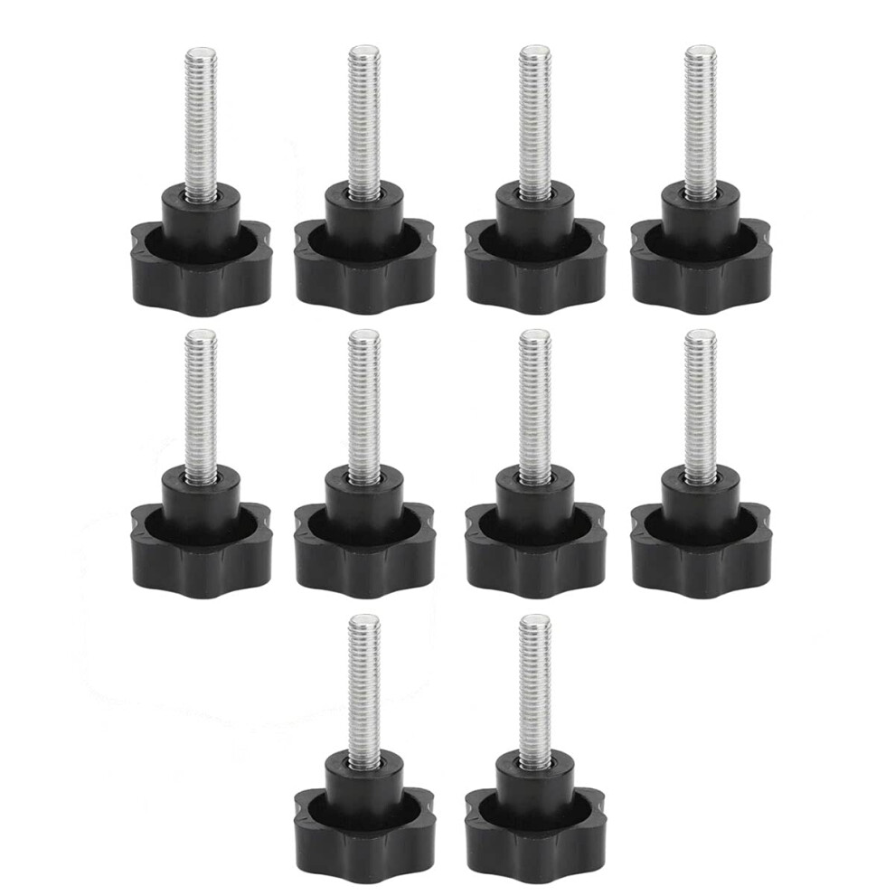 Hex Plum Hand-Tightening Screw Knobs 32Mm Plastic Handle M6x20 Star Grips Quick-Release Fastener 10 Pcs 6493810620089