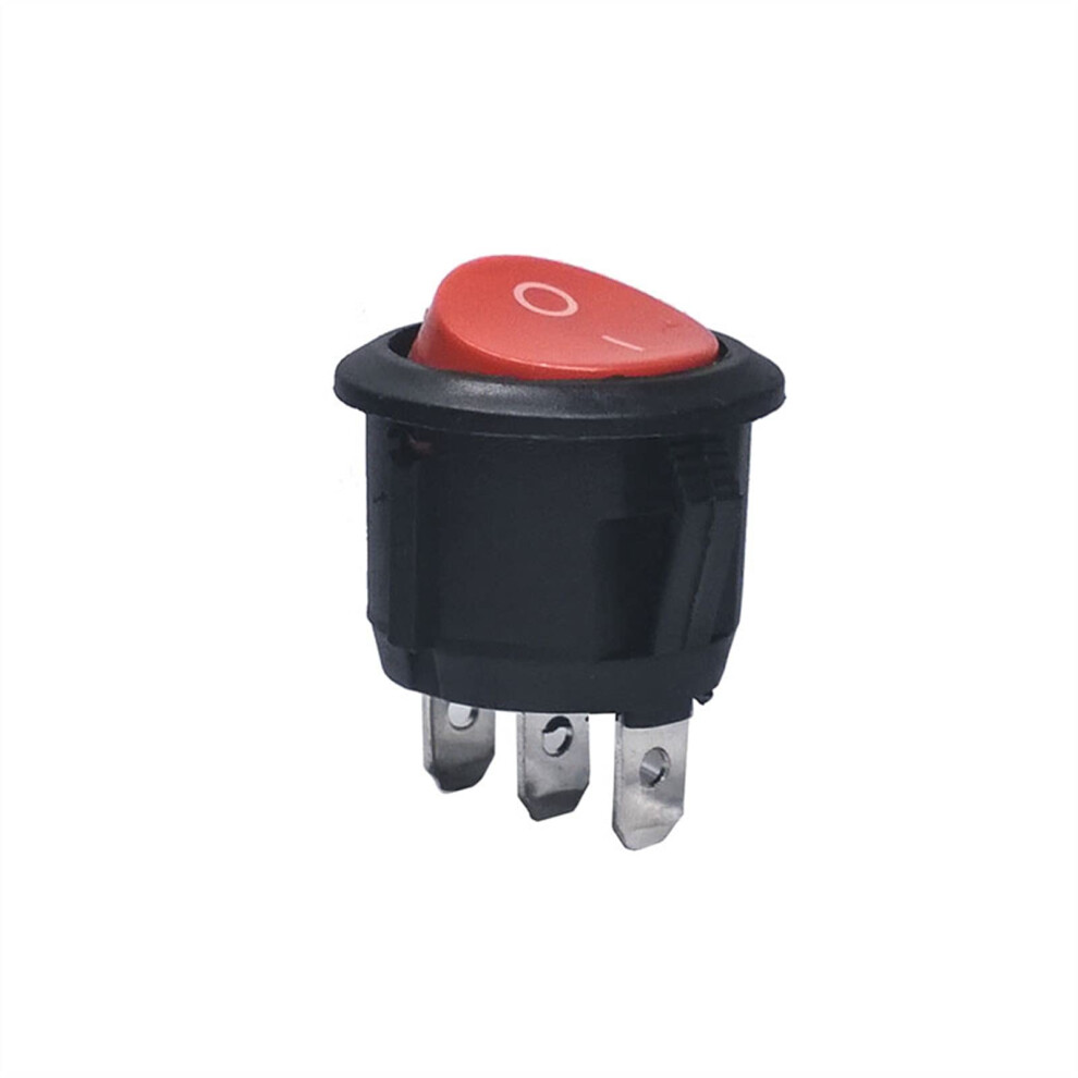 Rocker Switch Kcd1-105 23Mm Spst 3Pin 250V 6A Round Boat Shape And Embedded On Off Switch 10Pcs 20Pcs Red/Black 6493810620102