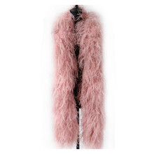 12Ply Dyed Colorful Ostrich Feather Boas for Wedding Decoration, Fluffy Plume Shawl in Leather Pink, 0.5M Length