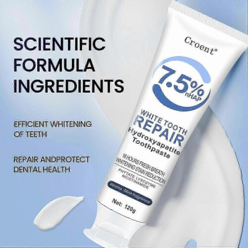3PCS Hydroxyapatite Toothpaste for Advanced Enamel Protection, Gentle and Effective Formula 1