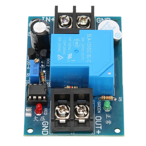 Universal 12V 30A Battery Overdischarge Controller with Alert 7x5cm 1