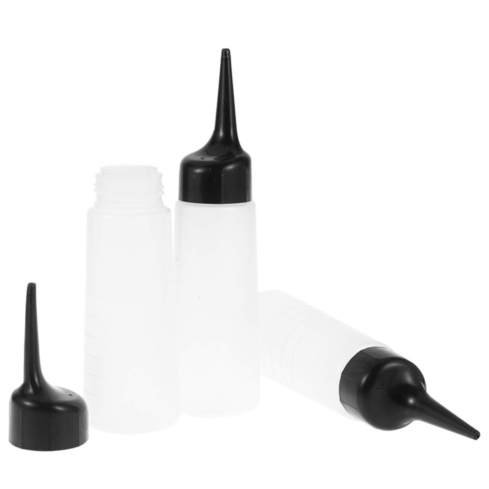 3pcs Hair Dye Applicator Squeeze Bottles with Measurement Scale for Hair Coloring Tinting - Plastic, Easy to Use