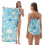 Two-in-one foldable beach towel printed bath towel integrated beach towel A 1