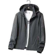 (6XL, grey) M-6XL Large Jacket Coat Men's Hooded Jacket