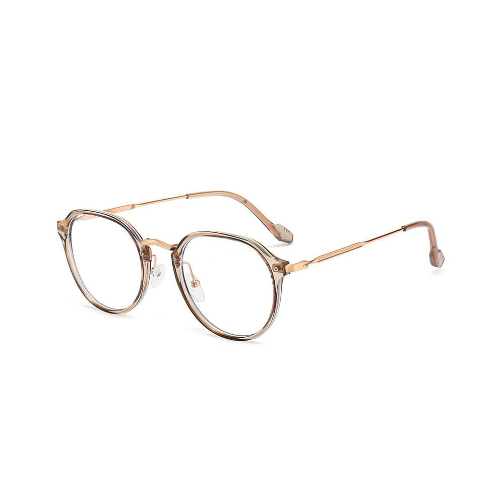 Blue/Light Fashion Oval Anti- Reading Glasses, Tawny Anti-Glare Computer Readers With Spring Hinge, Size +0.00