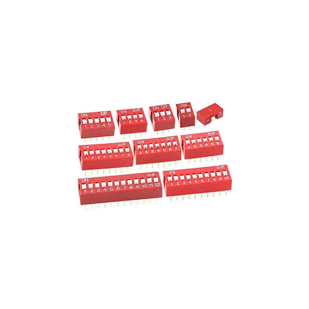 100Pcs Ds-1P2p3p4p5p6p7p8p10p 2.54Mm 10-Gang Flat Dip Sliding Switches With 5 Positions For Electronics Projects 6947110035505