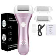 (Pink) Full-body washable USB rechargeable callus remover Electric callus remover with quantity display