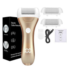 (Gold) Full-body washable USB rechargeable callus remover Electric callus remover with quantity display
