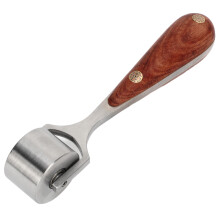 Leder-Presskantenrolle Edelstahl Lederrolle mit Holzgriff Hand DIY Lederwerkzeug