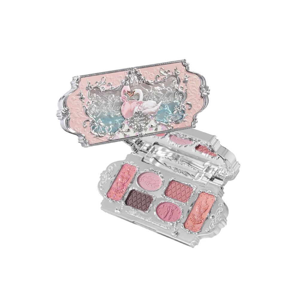 Pink Six-Color Makeup Palette - All-In-One Eyeshadow, Blush, Contour & Highlight With 4 Matte Shades And 2 Shimmer Shades
