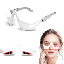 Under Eye Red Light Therapy Massager Glasses for Eye Fatigue Relief, Microcurrent LED Device for Dark Circles and Eye Bags, Unisex