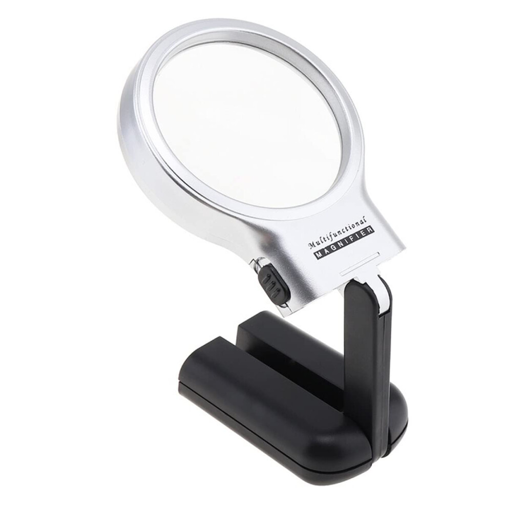 Light Microscope Accessories Kit With Magnifying Glasses And 3X 45X Illuminated Handheld Magnifier With 3 Led Microscope Slides
