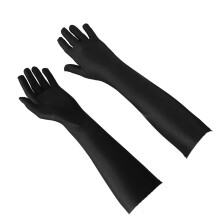 Lange Handschuhe Elastische Sonnenschutz Weiche Atmungsaktive Schwarze Ellbogenlange Handschuhe für Hochzeit Party Radfahren 52 cm