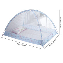 Blaues Netz-Zelt fürs Babybett 8012090 cm 0–4 Jahre faltbar